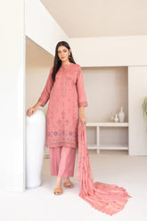 3-PC Unstitched Fancy Embroidered Viscose Najwa By Tawakkal Fabrics | D-4336